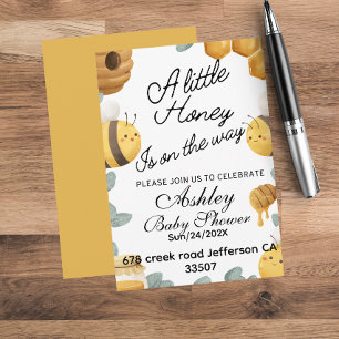 Invitación Temas de fiesta de bebé verano abeja de miel