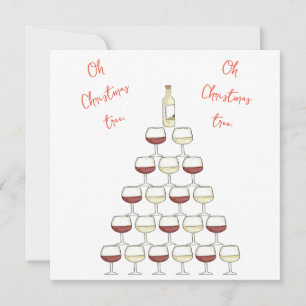 Invitación temática a los navidades; árbol de vino