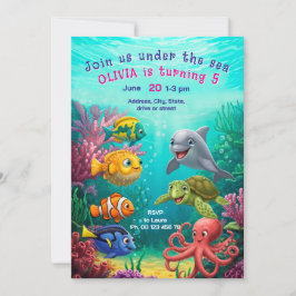 Invitación temática bajo el mar. Fiesta para niños