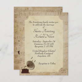 Invitación temática Boda de música antigua