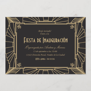 Invitación temática de 1920 fiesta de inauguración
