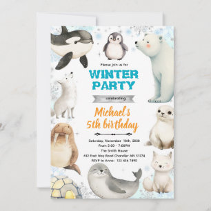invitación temática de animales árticos