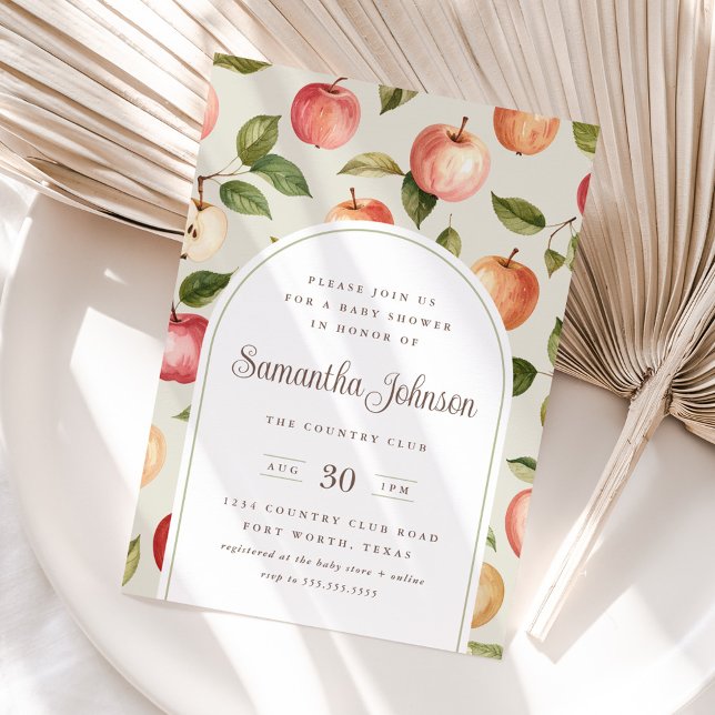 Invitación temática de Apple Baby Shower de otoño  (Subido por el creador)
