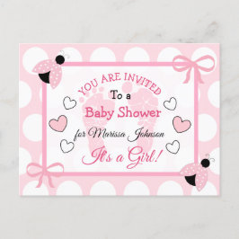 Invitación temática de Baby Shower de Cute Pink La