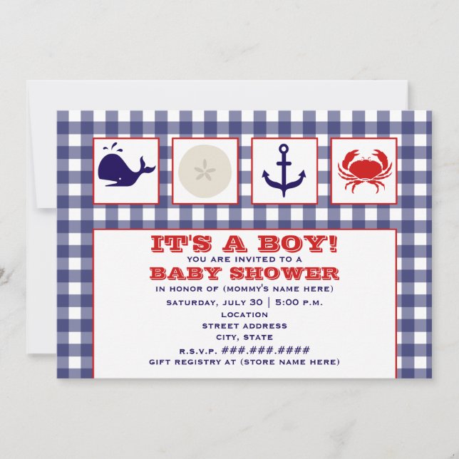 Invitación temática de Baby Shower de la guinga (Anverso)