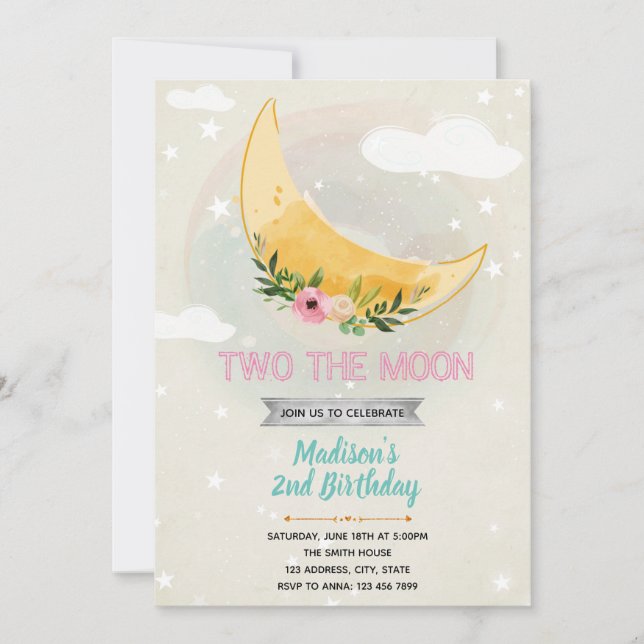 Invitación temática de baby shower de la niña dos  (Anverso)
