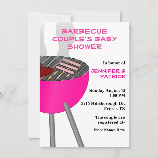 Invitación temática de Baby Shower del par de la (Anverso)