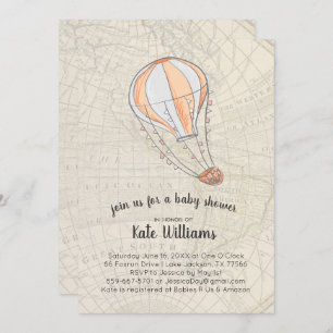 Invitación temática de Baby Shower del viaje