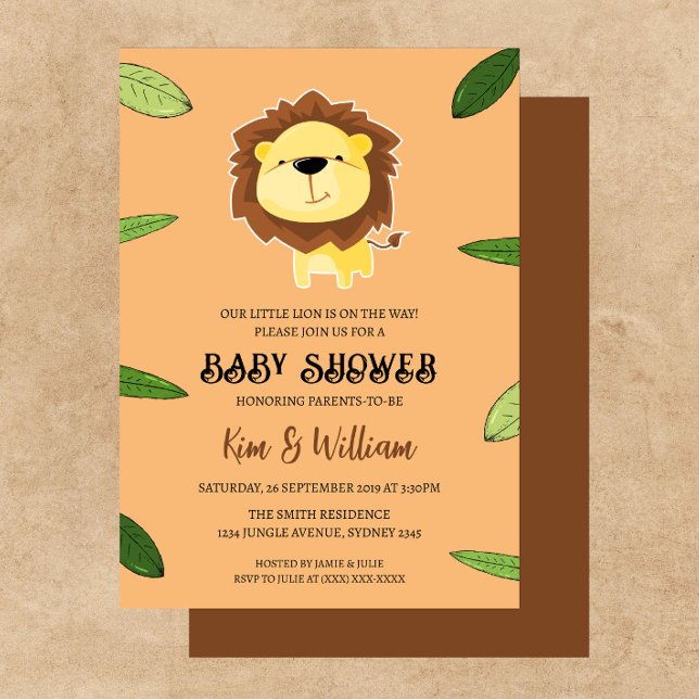 Invitación temática de Cute Lion Baby Shower (Subido por el creador)