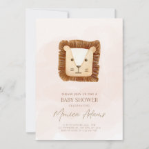 Invitación temática de Cute Lion King Baby Shower