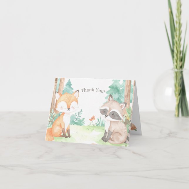 Invitación temática de Cute Woodland Baby Shower (Anverso)