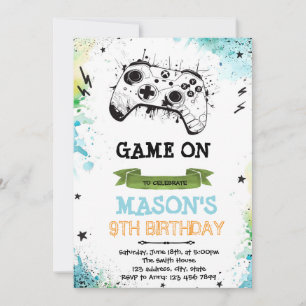 invitación temática de Game boy