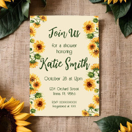 Invitación temática de girasoles florales