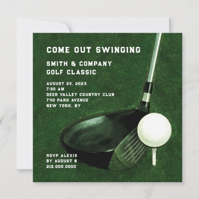 Invitación temática de golf (Anverso)