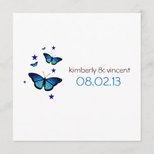 Invitación temática de la boda de la mariposa