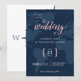 Invitación temática de la boda del compás y del