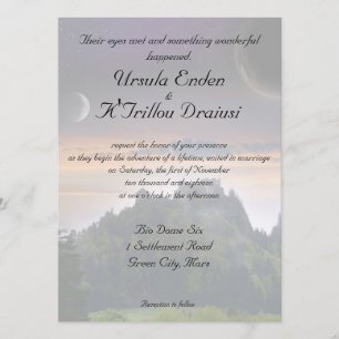 Invitación temática de la boda del espacio