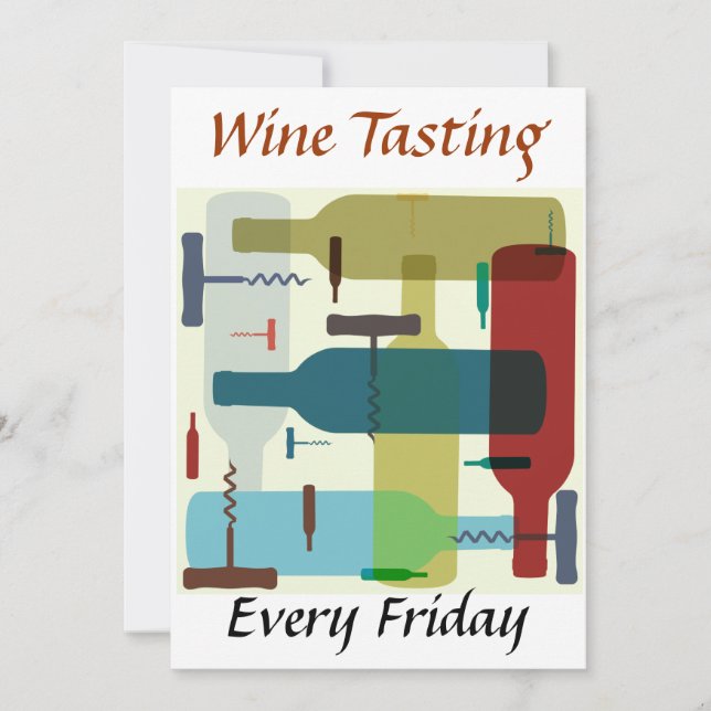 Invitación temática de la botella de vino (Anverso)