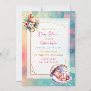 Invitación Temática de la Chica costera Baby Shower Ocean