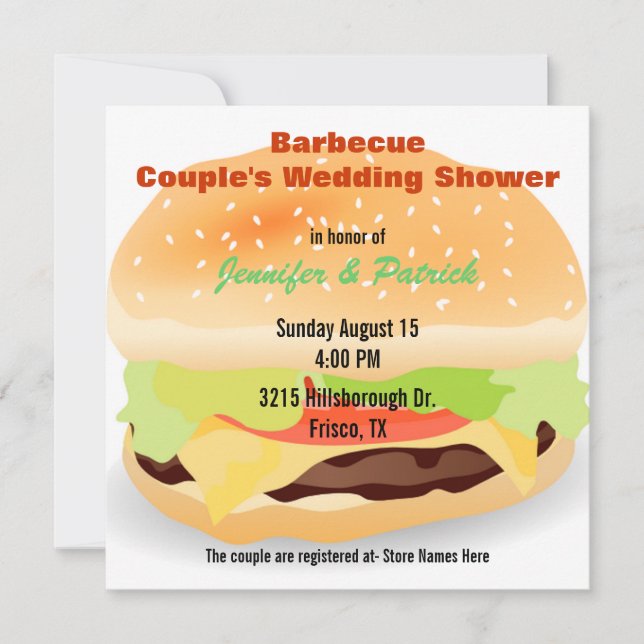 Invitación temática de la ducha de la boda del par (Anverso)