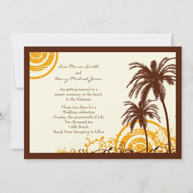 Invitación temática de la playa (Anverso)