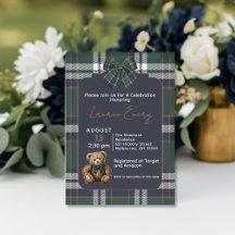 Invitación temática de oso elegante y chic R. Laur