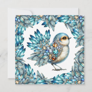 Invitación temática de pájaros con brillo precioso