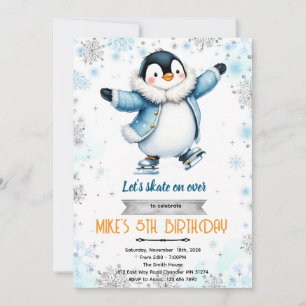 invitación temática de patinaje sobre hielo de pin