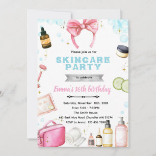 invitación temática de spa de cuidado de la piel