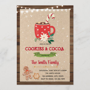 Invitación temática del cacao y las cookies de los