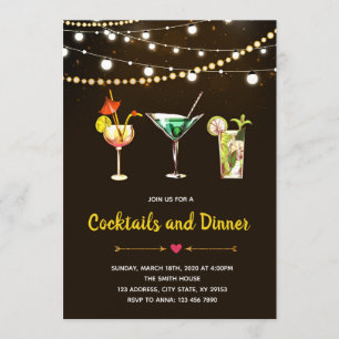 Invitación temática del fiesta de cócteles
