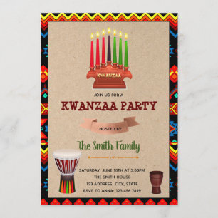 Invitación temática del fiesta de Kwanzaa