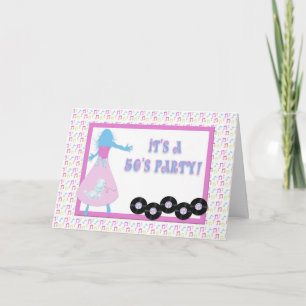 invitación temática del fiesta de los años 50