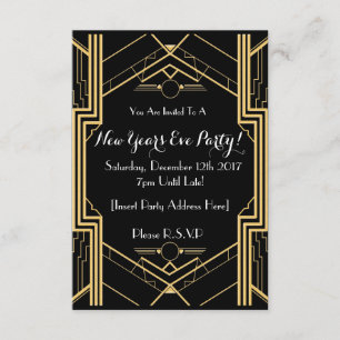 Invitación temática del partido NYE de 1920