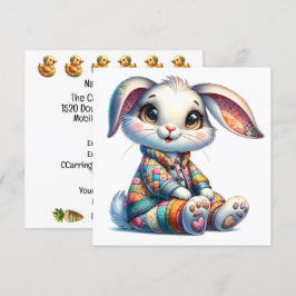 Invitación temática del precioso conejo de Pascua