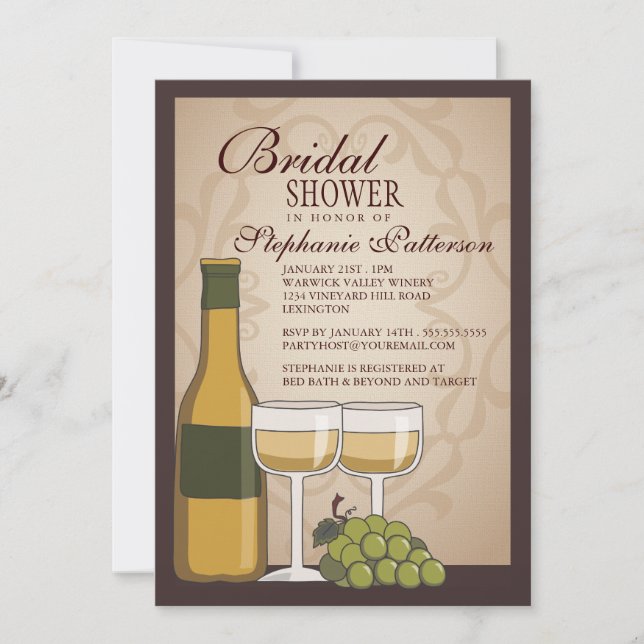 Invitación temática del vino nupcial toscano de la (Anverso)