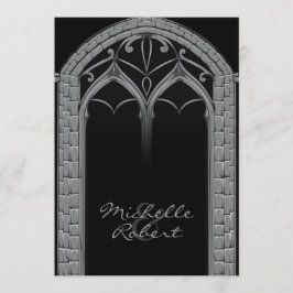 Invitación temática gótica rara oscura de la boda