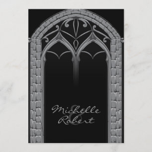 Invitación temática gótica rara oscura de la boda
