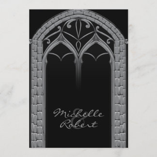Invitación temática gótica rara oscura de la boda