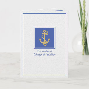 Invitación temática náutica azul y blanca de la