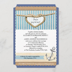 Invitación temática náutica de la boda