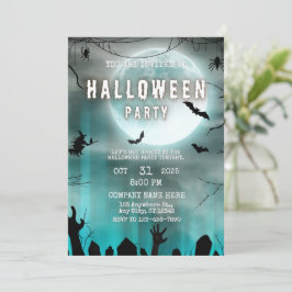 Invitación Temática nocturna de fantasía Oficina de Halloween