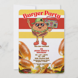 Invitación temática para fiesta de hamburguesas