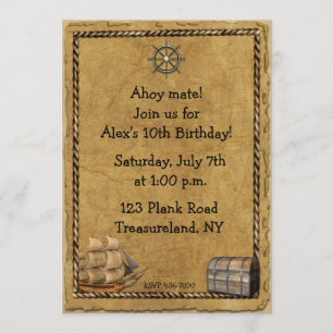 Invitación temática pirata