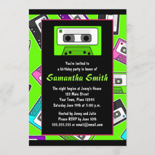 Invitación temática retra de la fiesta de