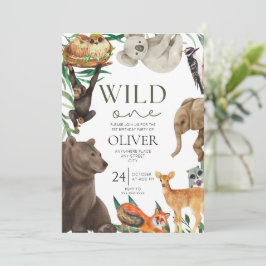 Invitación Temática salvaje de un safari por primera cumpleañ