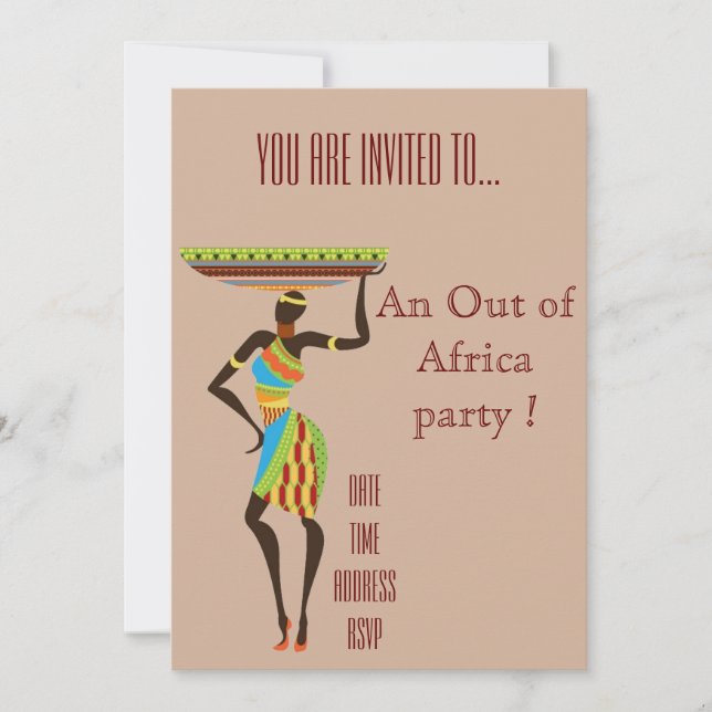Invitación Temático africano fuera del fiesta de África (Anverso)