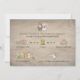 Invitación Temblorosa escala de tiempo Rústica de la ducha de