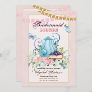 Invitación Temblorosa tarde Tea Bridesmaids Brunch Lunch