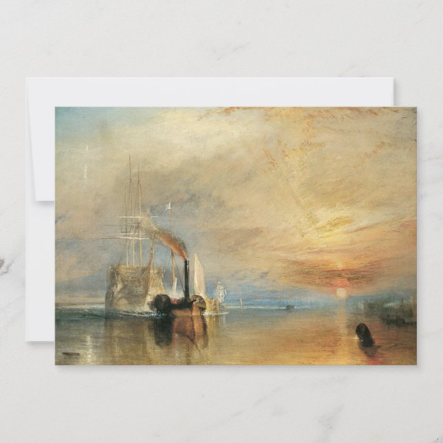 Invitación Temerario de lucha por Joseph Turner, arte marítim (Anverso)